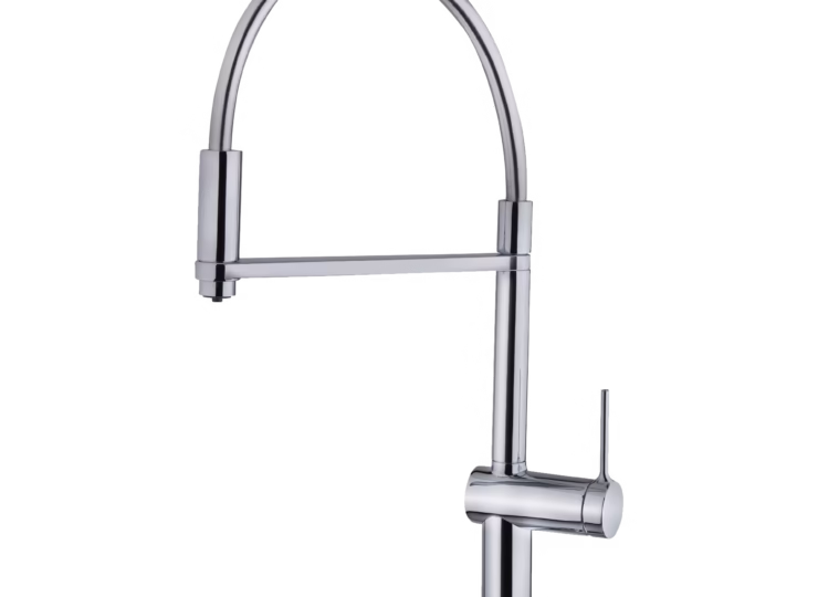 Grifo de cocina con caño alto semi-profesional con electrónica de control para filtro