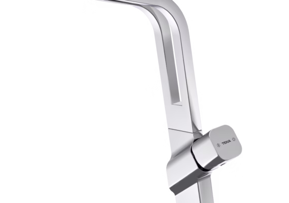 Grifo de cocina monomando con caño abierto y giratorio con 5 aireadores
