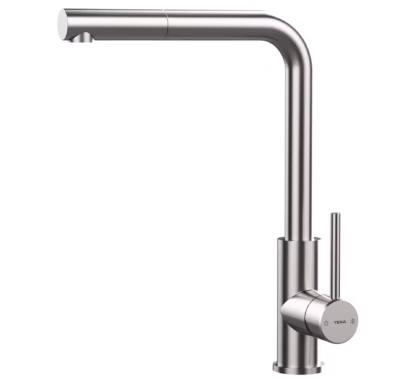 Grifo de cocina monomando con caño alto extraíble