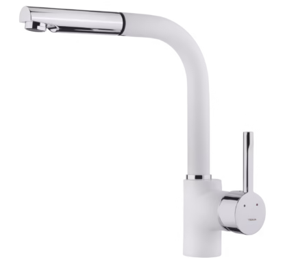 Grifo de cocina monomando con caño alto extraíble de gran resistencia