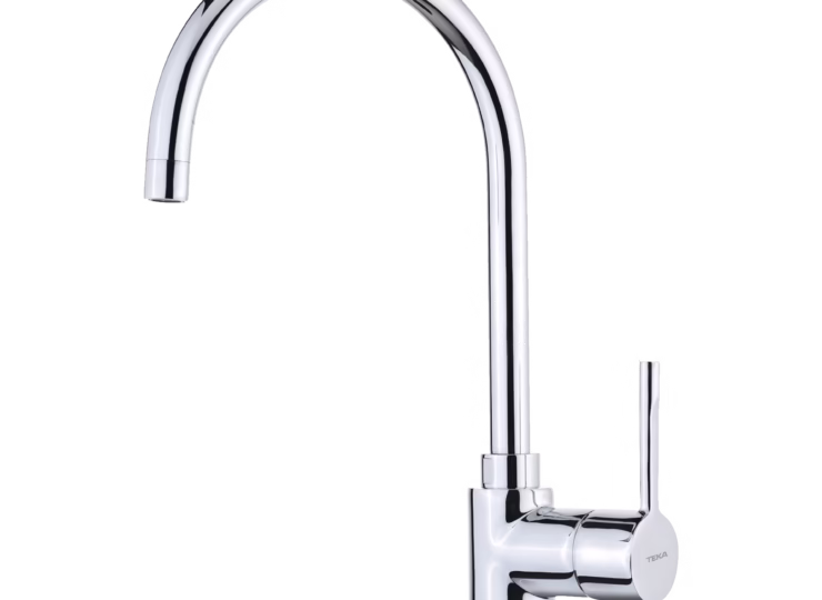 Grifo de cocina monomando con caño alto giratorio