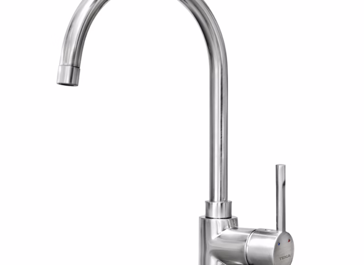 Grifo de cocina monomando con caño alto giratorio
