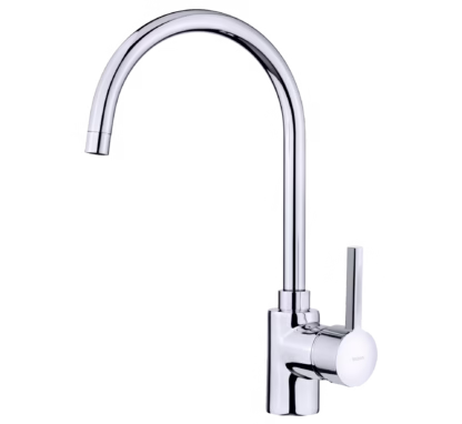 Grifo de cocina monomando con caño alto giratorio y aireador anti-calcáreo