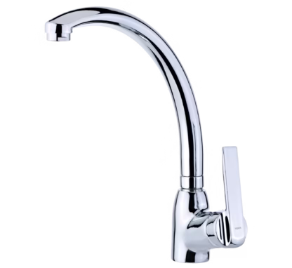 Grifo de cocina monomando con caño alto giratorio y aireador anti-calcáreo