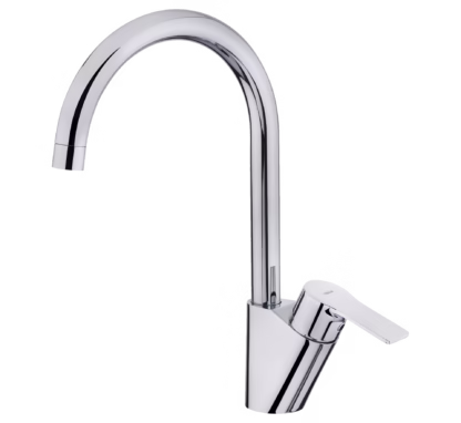 Grifo de cocina monomando con caño alto y giratorio con aireador anti-calcáreo