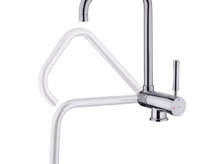 Grifo de cocina monomando con caño alto