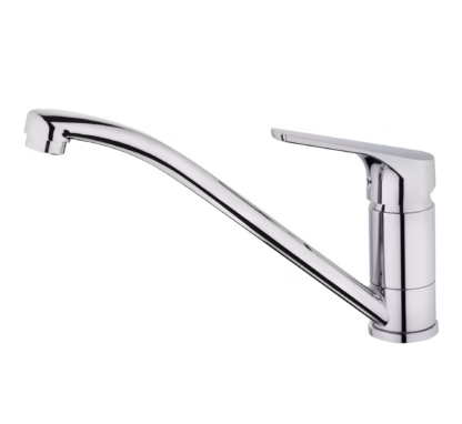Grifo de cocina monomando con caño bajo giratorio