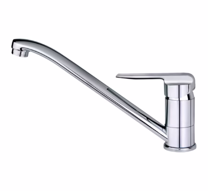 Grifo de cocina monomando con caño bajo giratorio