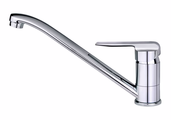 Grifo de cocina monomando con caño bajo giratorio