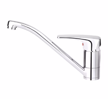 Grifo de cocina monomando con caño bajo giratorio y aireador anti-calcáreo