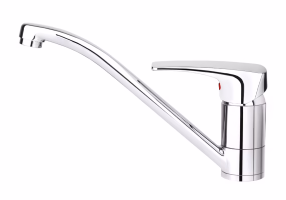 Grifo de cocina monomando con caño bajo giratorio y aireador anti-calcáreo