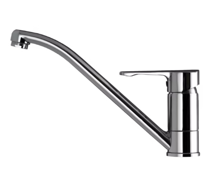 Grifo de cocina monomando con caño bajo giratorio y aireador anti-calcáreo