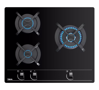 Placa Cristal Gas de 60 cm con mandos frontales ergonómicos de gas natural