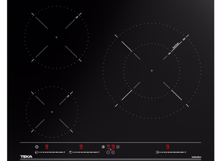 Placa de inducción Multislider de 60cm con 3 zonas de cocción