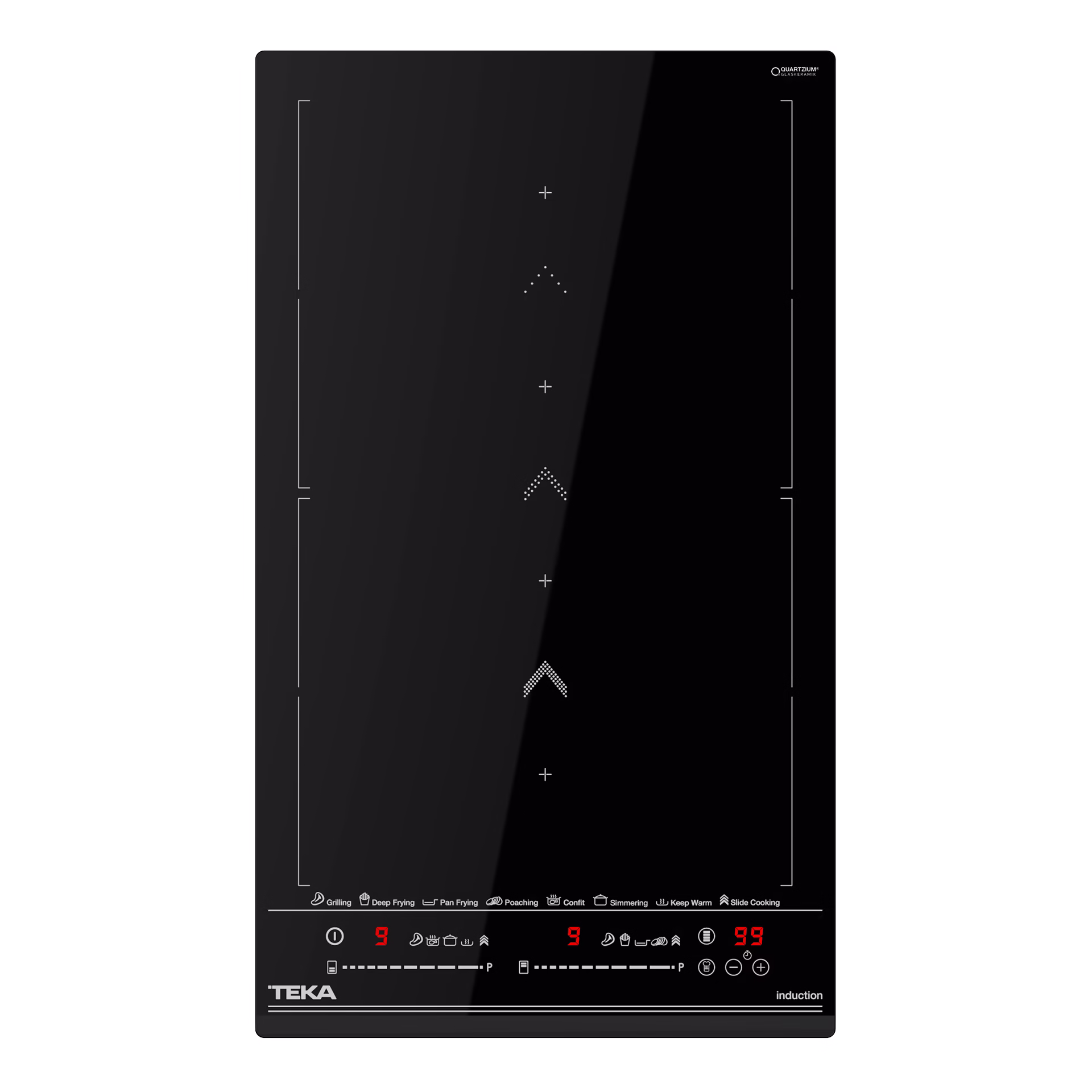 Placa Modular de inducción Flex de 30 cm con SlideCooking y 2 zonas de cocinado