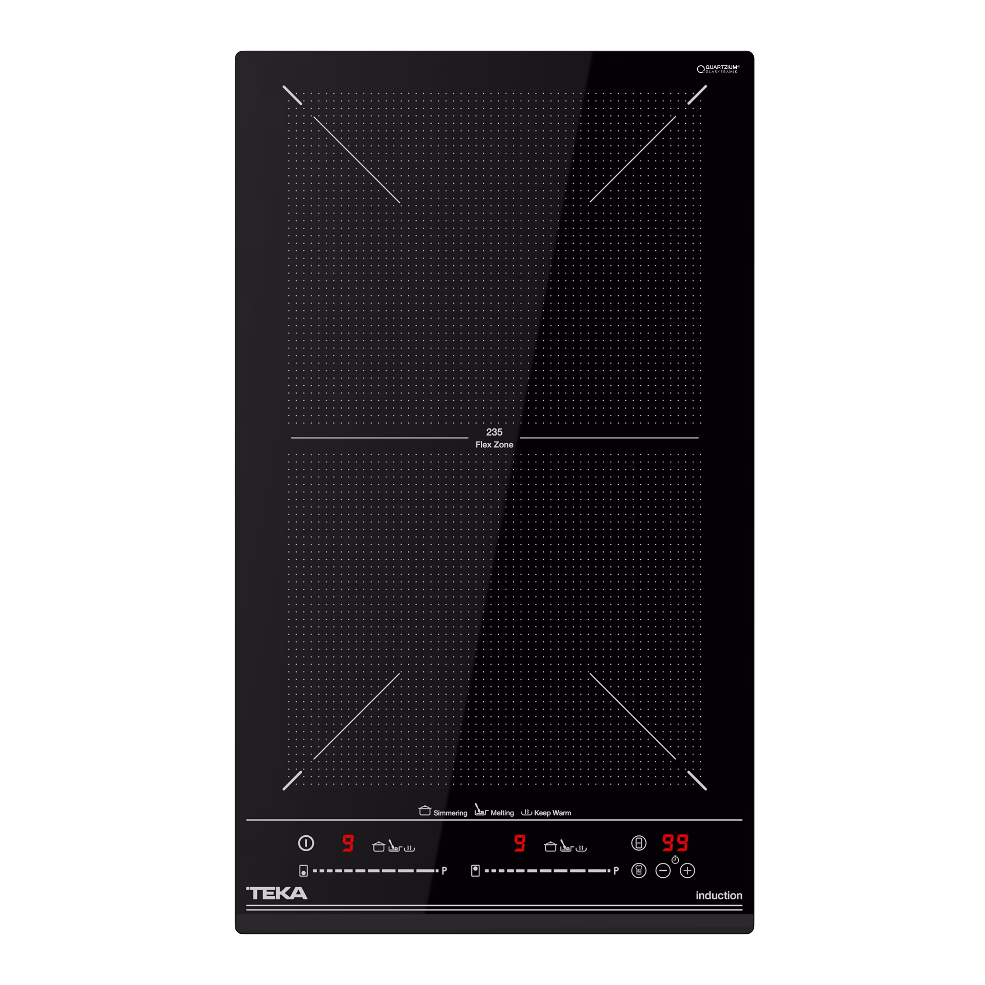 Placa Modular de inducción Flex de 30 cm y 2 zonas de cocinado