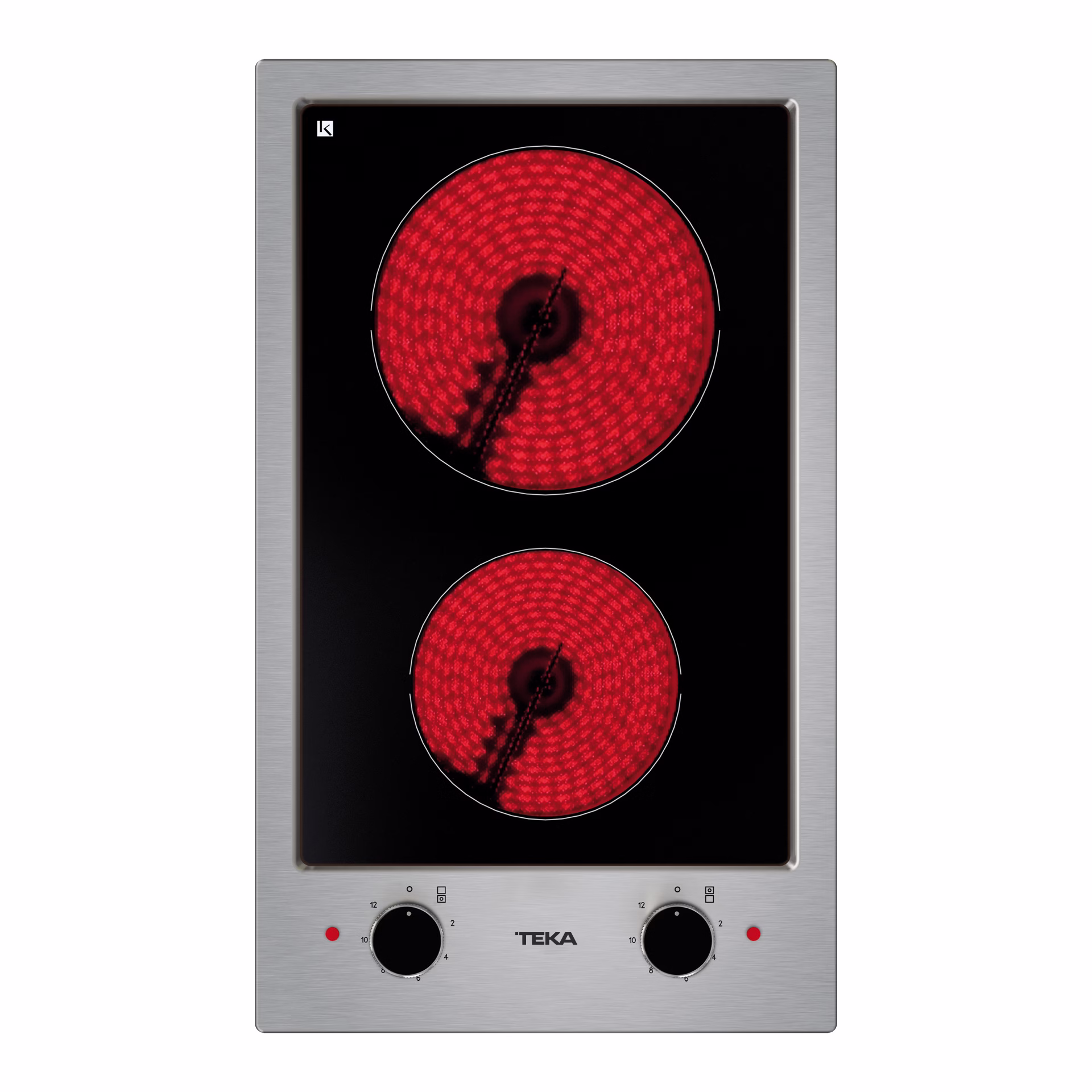 Placa Modular Vitrocerámica de 30 cm con 2 zonas de cocción