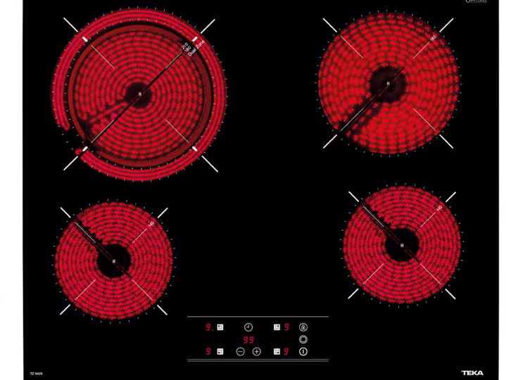 Vitrocerámica de 60 cm de 4 zonas con Touch Control