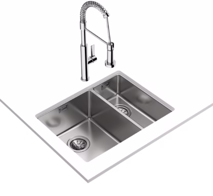 Fregadero bajo encimera de 58 cm en acero inoxidable con SilentSmart