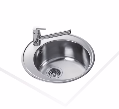 Fregadero circular encastrado con una cubeta de Ø39 cm