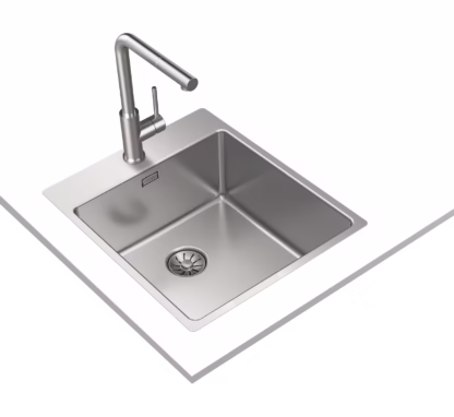 Fregadero con doble instalación en acero inoxidable