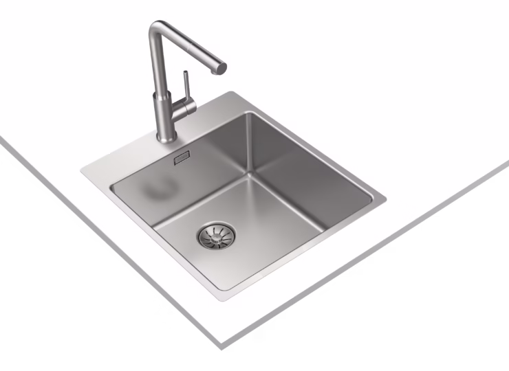 Fregadero con doble instalación en acero inoxidable