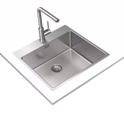 Fregadero con doble posibilidad de instalación en acero inoxidable