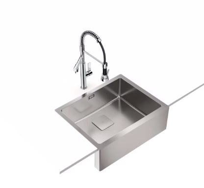 Fregadero encastrado con cubeta de 54 cm en acero inoxidable con SilentSmart