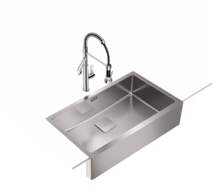 Fregadero encastrado con cubeta de 74 cm en acero inoxidable con SilentSmart