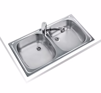 Fregadero encastrado con cubetas de 34 cm
