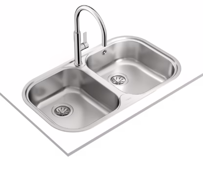 Fregadero encastrado con cubetas de 36 cm