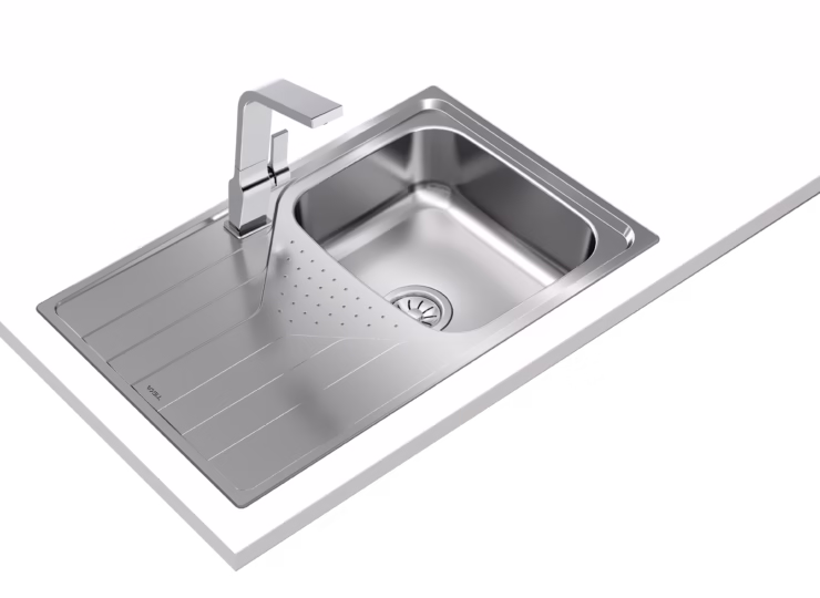 Fregadero izquierda encastrado de acero inoxidable de cubeta y escurridor