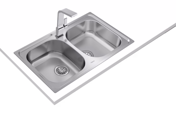 Fregadero encastrado de acero inoxidable en 80 cm