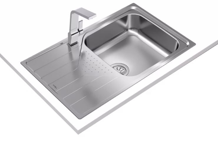 Fregadero izquierda encastrado de acero inoxidable de cubeta y escurridor