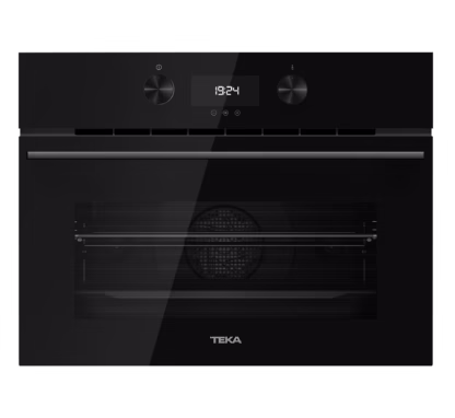 Horno multifunción SurroundTemp + microondas con acabado en Cristal Full Black