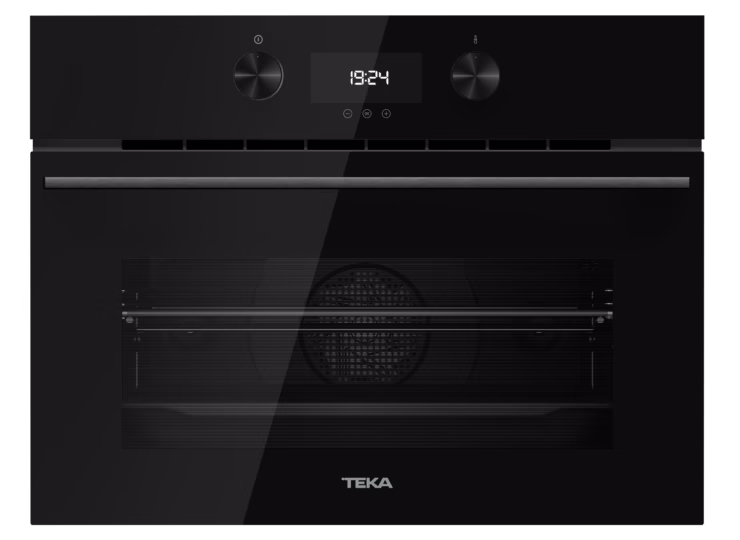 Horno multifunción SurroundTemp + microondas con acabado en Cristal Full Black