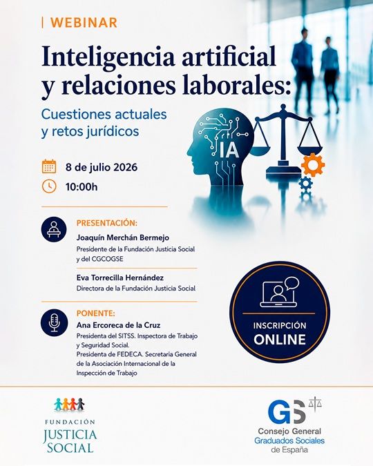 Webinar “Inteligencia artificial y Relaciones Laborales:  Cuestiones actuales y retos jurídicos” 