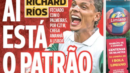 Benfica sela aquisição de Ríos, enquanto Porto mira Froholdt
