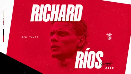 Benfica assegura contratação de Richard Ríos para o plantel de 2025/26