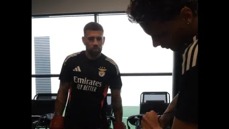 Reencontro entre Otamendi e Ríos no Benfica tem toque humorístico