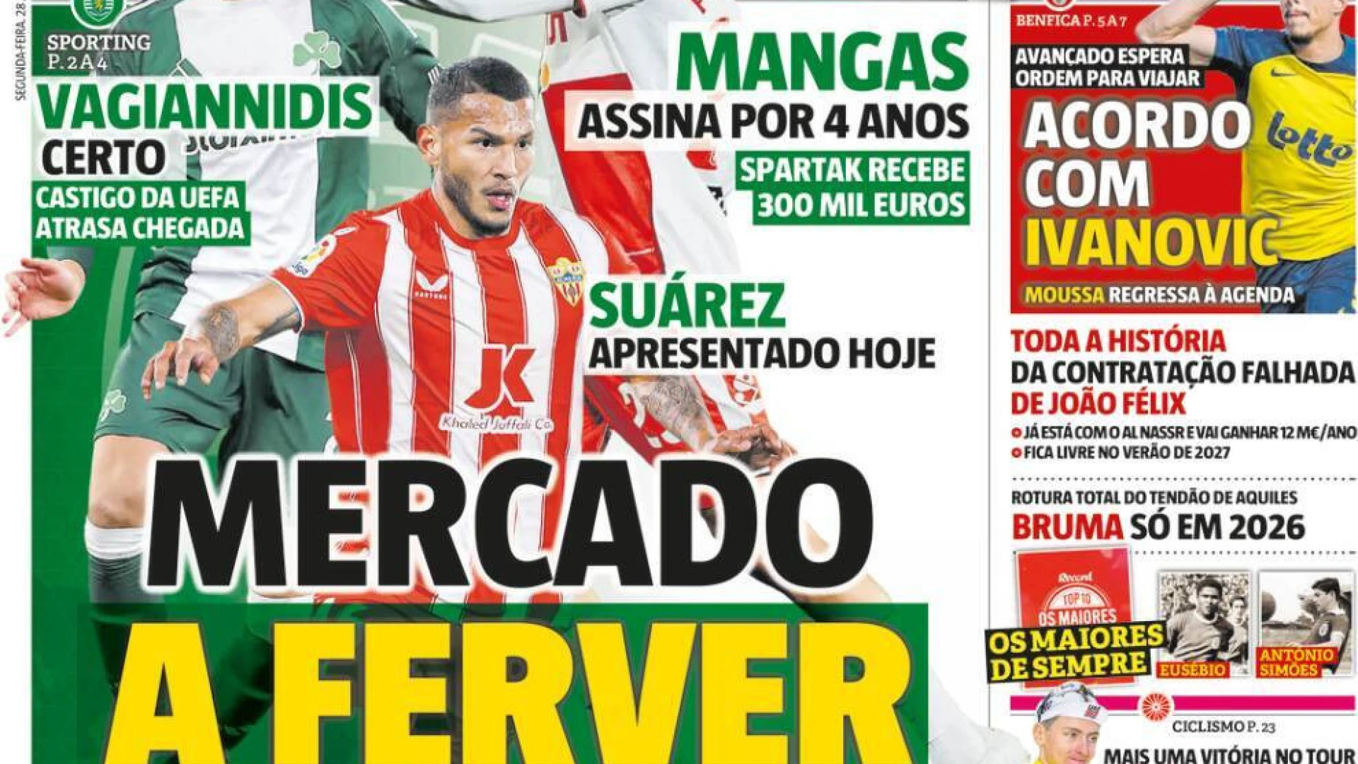 Luis Suárez em caminho para a Supertaça enquanto Bednarek une-se ao Porto
