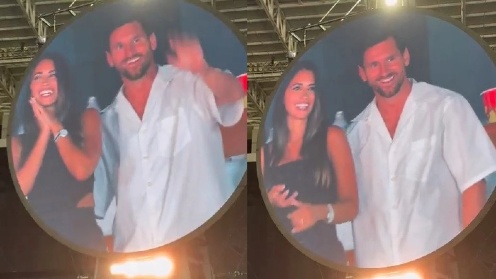 Messi e Antonela protagonizam momento romântico em concerto dos Coldplay