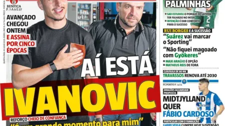 Ivanovic chega ao Benfica, João Félix assina pelo Al Nassr