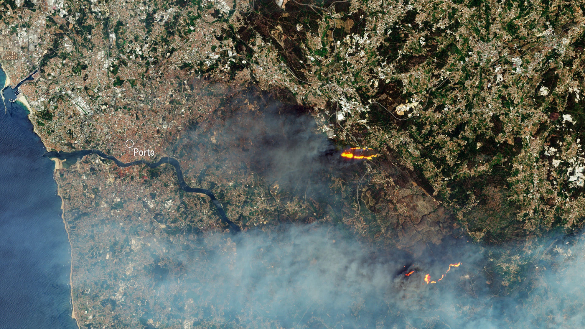 Satélite do programa Copernicus capta imagens de incêndios no norte de Portugal