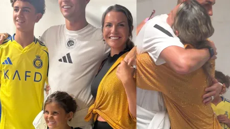 Encontro em família: Katia Aveiro assiste ao jogo de Cristiano Ronaldo no Algarve