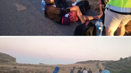 Sete crianças entre os migrantes desembarcados na Praia da Boca do Rio