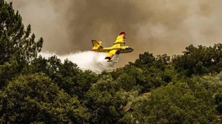 Aviação combate incêndios que ameaçam comunidades no Sabugal