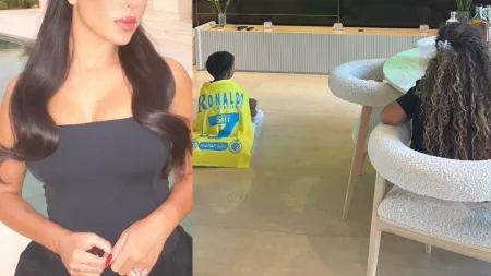 Georgina Rodríguez e Filhos Apoiam Cristiano Ronaldo em Jogo à Distância