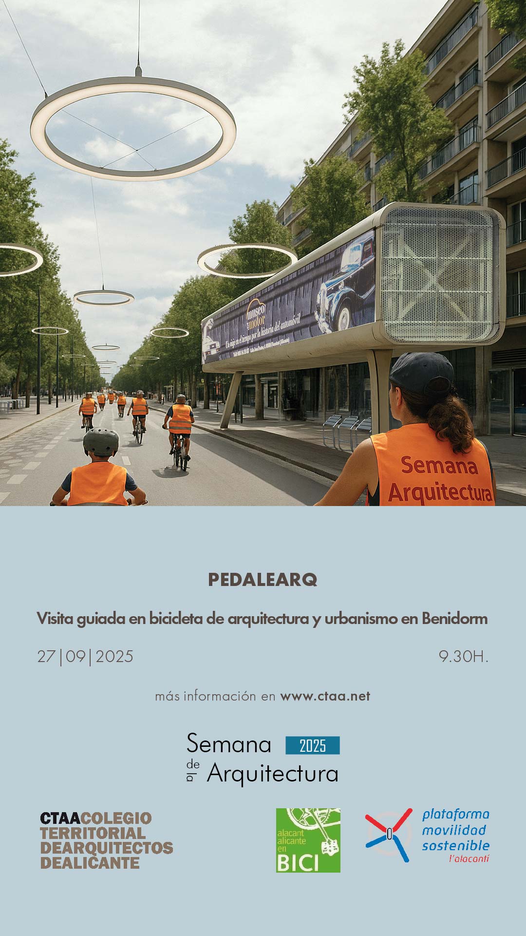 Pedalearq. Visita de arquitectura y urbanismo en Benidorm. 