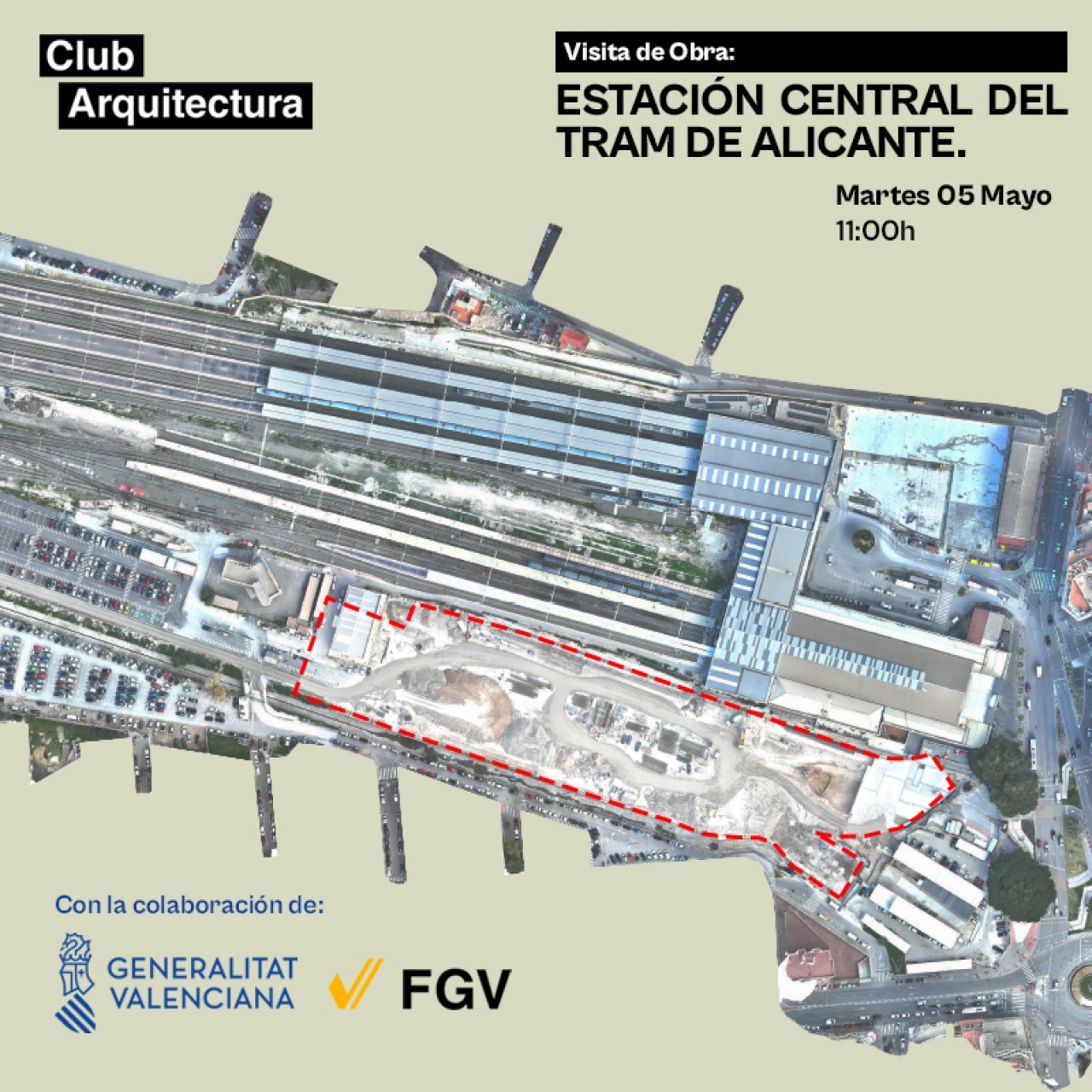 Visita a las obras de la Estación Central del TRAM de Alicante